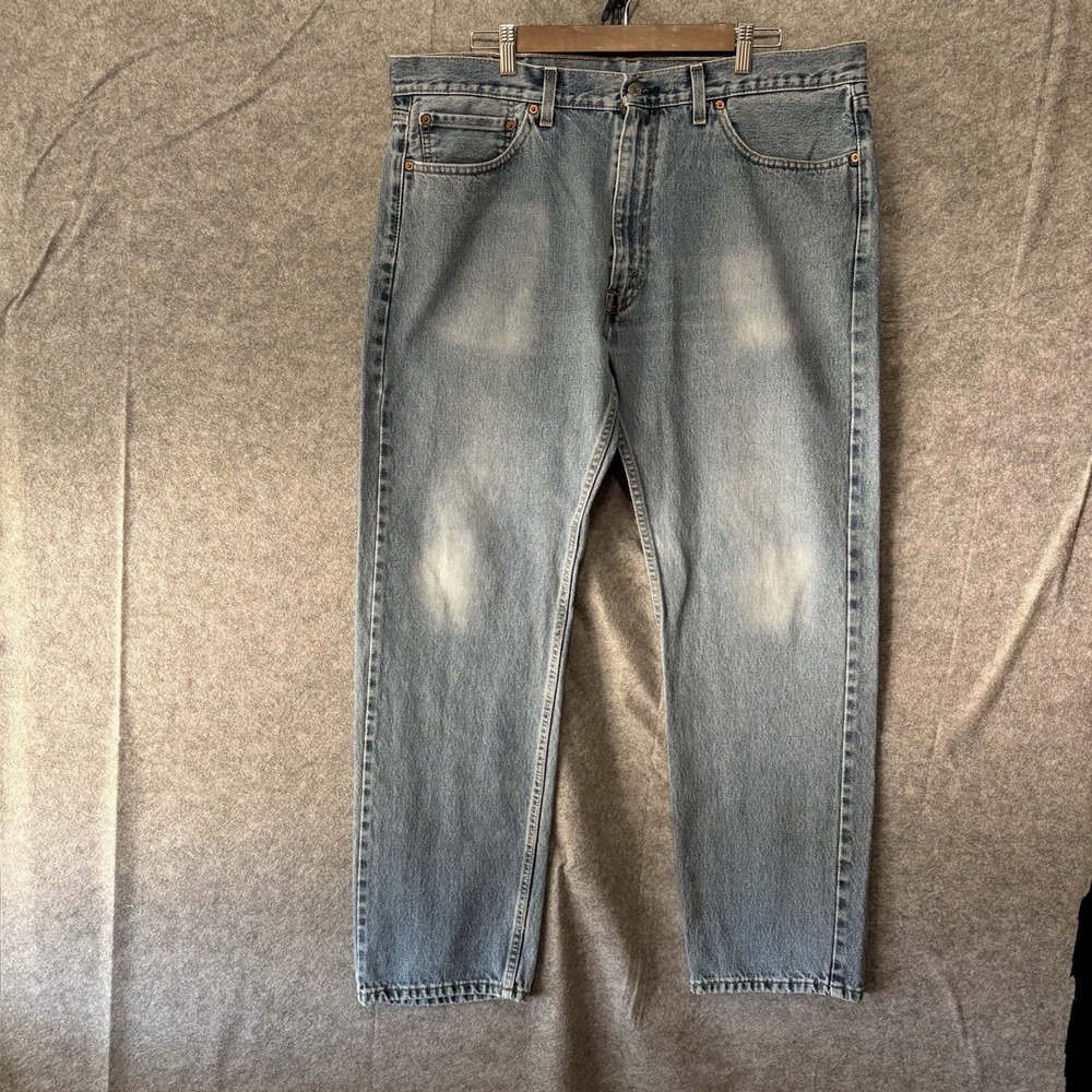 Levis 505 Jeans Mens 38x32 Blue Regular Straight Leg Y2K Denim Light Wash